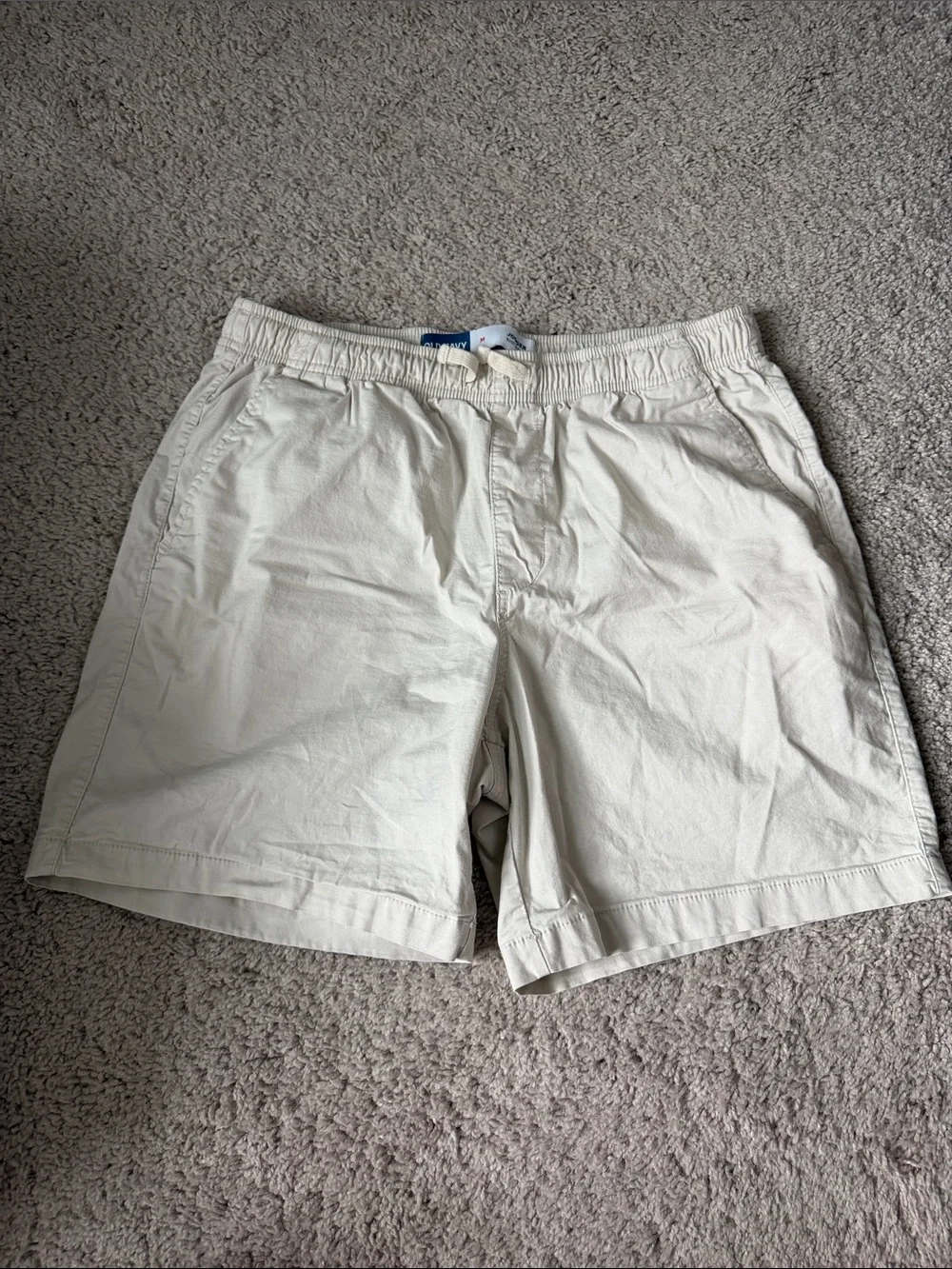 Old Navy Light Beige Men's Elastic-Waist Casual Shorts